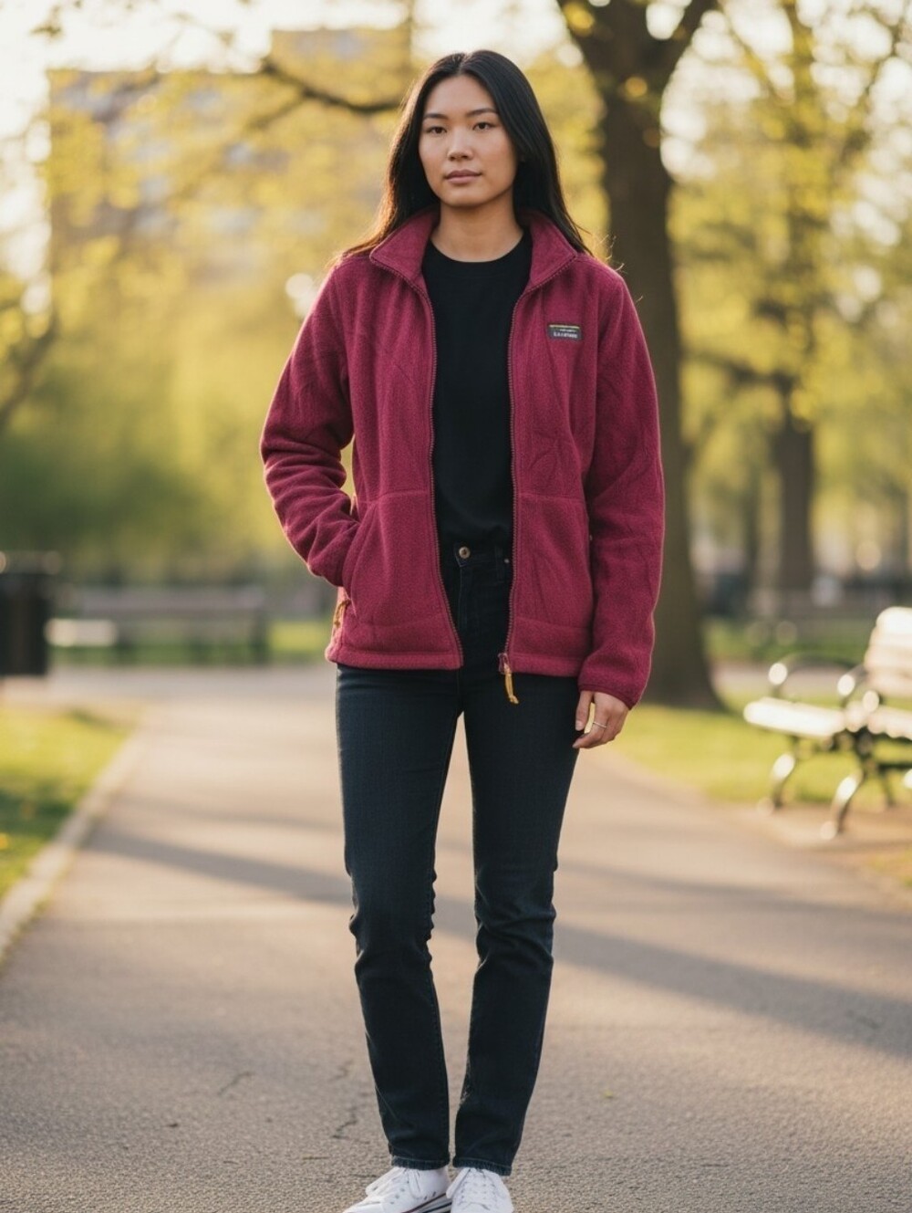 L.L. Bean Women's Berry Full-Zip Fleece Jacket